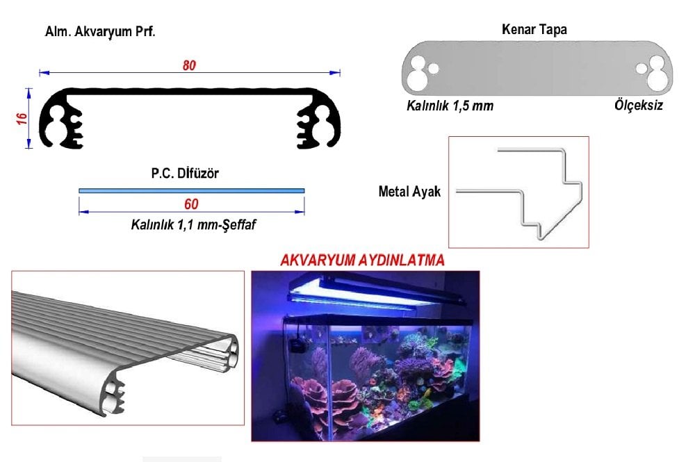 led akvaryum aydınlatma kasası